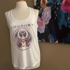 Journey Band Graphic Racerback Tank Top – White Women's Size Large